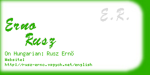 erno rusz business card